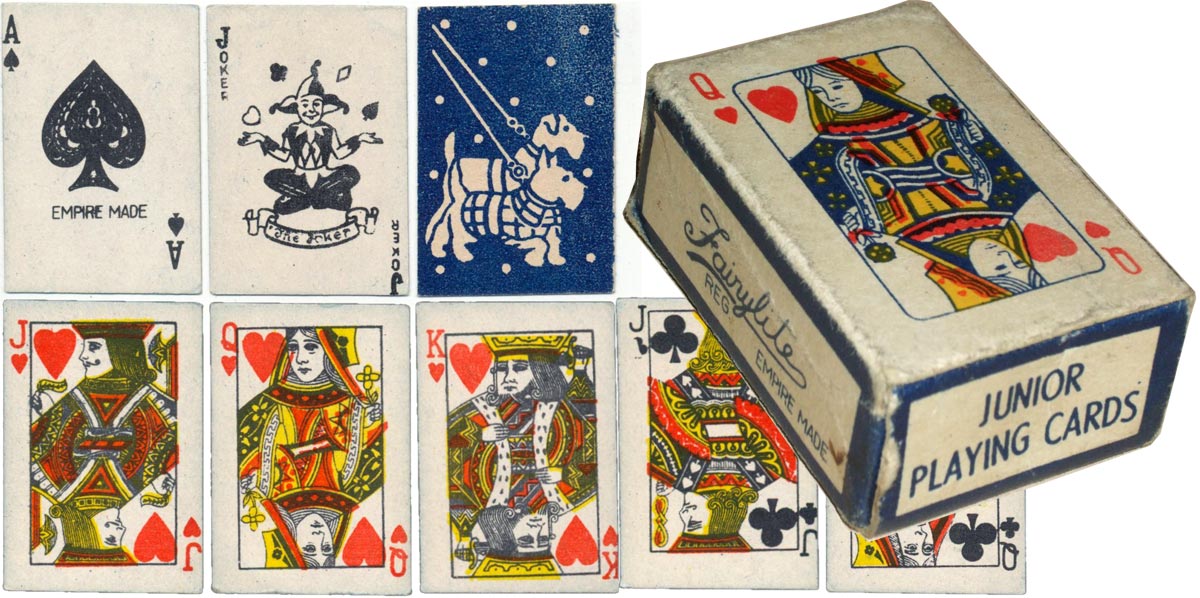 Fairylite miniature novelty playing cards from the late 1940s or early 1950s