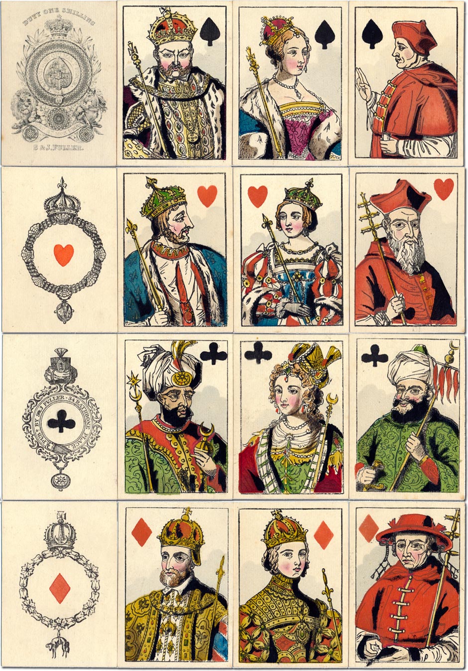 Imperial Royal playing cards published by S. & J. Fuller, 1828