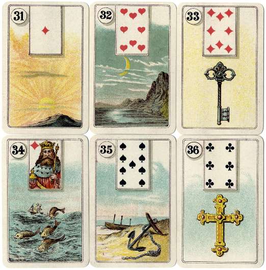 Cartes Lenormand by H.P. Gibson & Sons Ltd., 1920s Cartes Lenormand by H.P. Gibson & Sons Ltd., 1920s