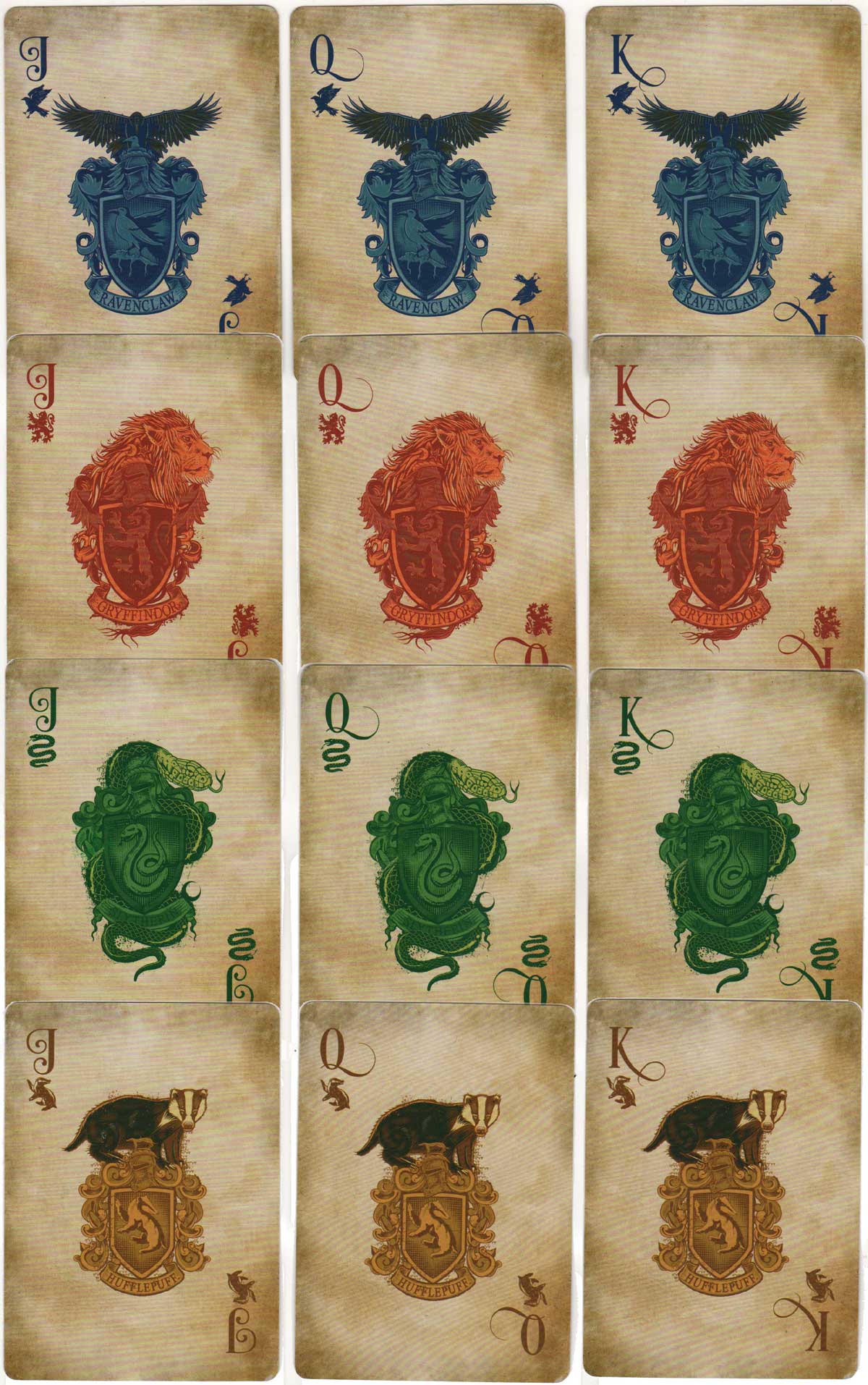 Harry Potter Hogwarts House Crests Set of 52 Playing Cards From Aquiarius for sale online