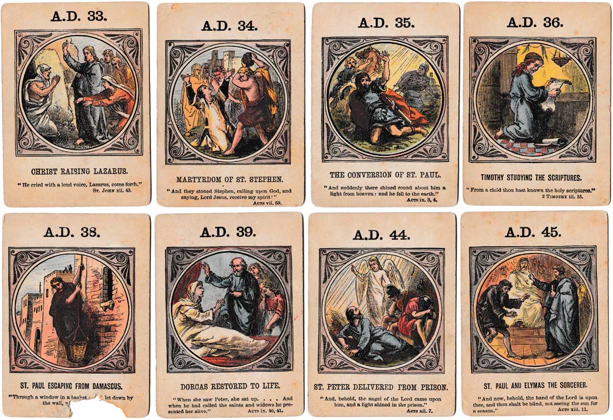 Anno Domini biblical card game depicting New Testament history, published by John Jaques & Son, c.1875