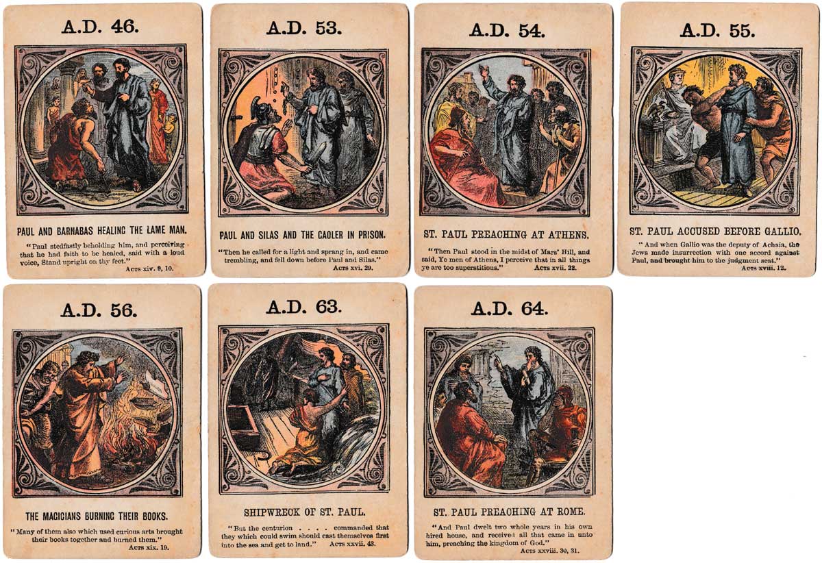 Anno Domini biblical card game depicting New Testament history, published by John Jaques & Son, c.1875