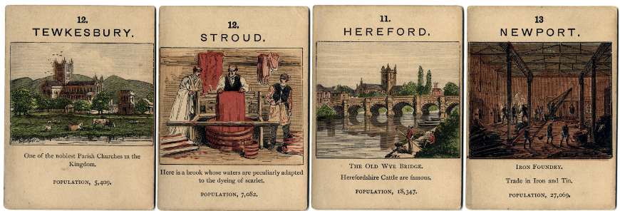 Jaques' Counties of England card game, c.1880