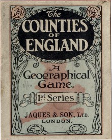 Jaques' Counties of England card game box, c.1910