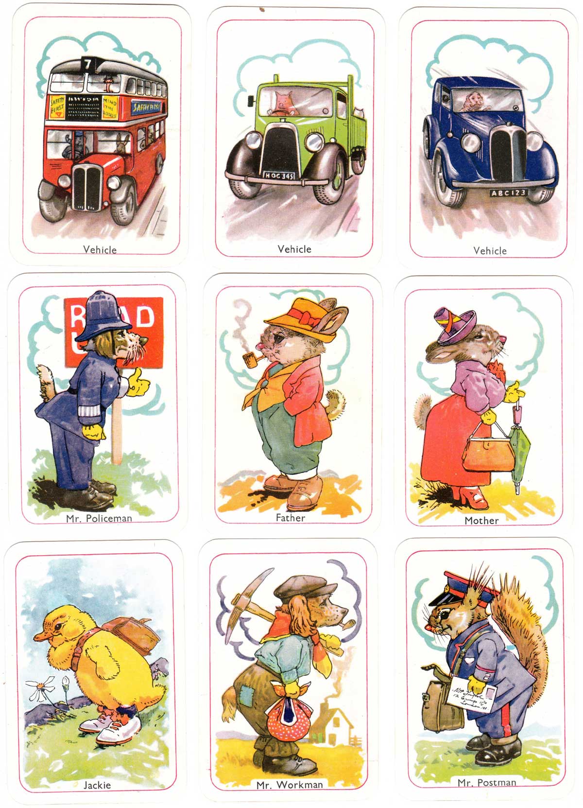 Safety First card game embodying the Kerb Drill, published by John Jaques & Son Ltd, early 1940s
