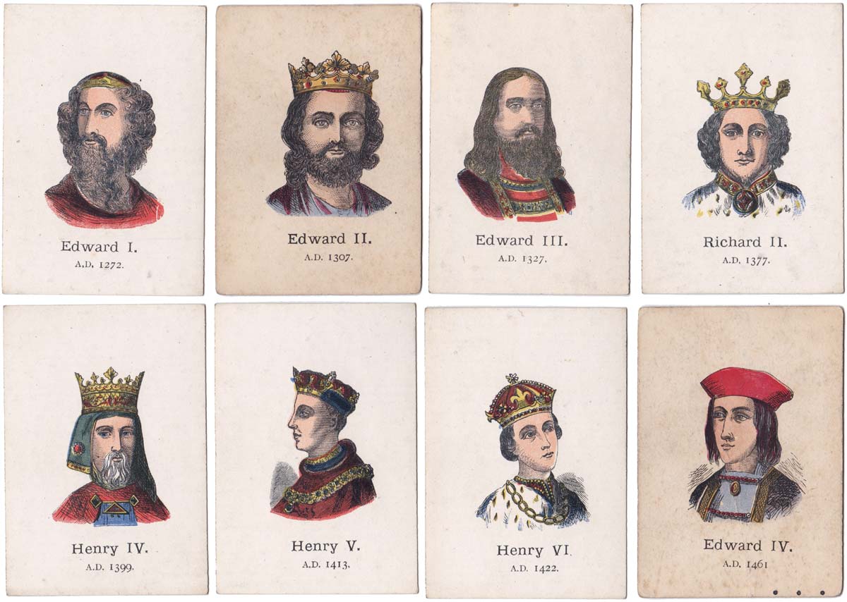 Sovereigns of England card game, Jaques & Son Ltd c.1895