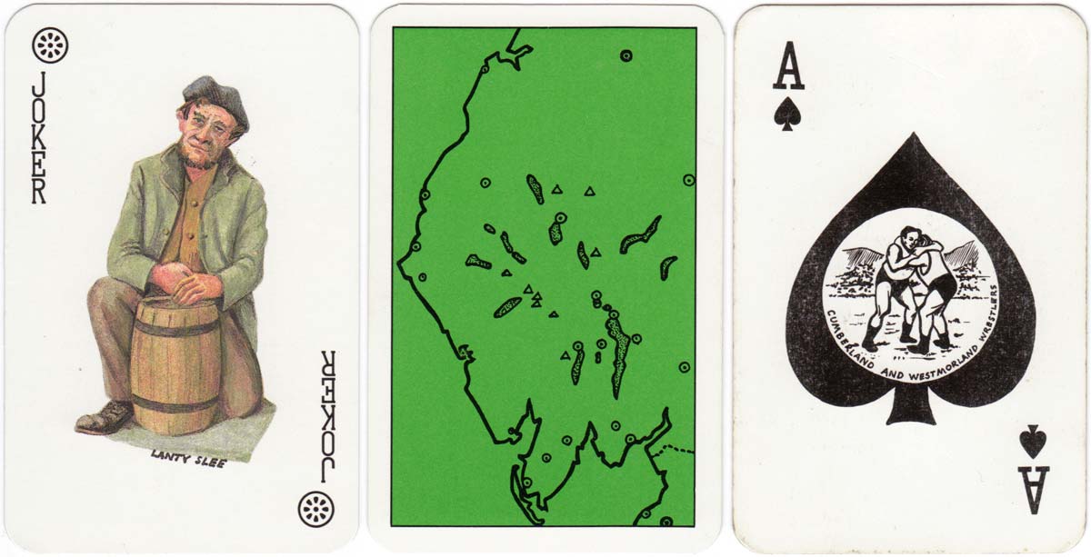 Lakeland playing cards designed by Stuart Lawrence depicting famous characters & views of England’s Lake District, c.1988