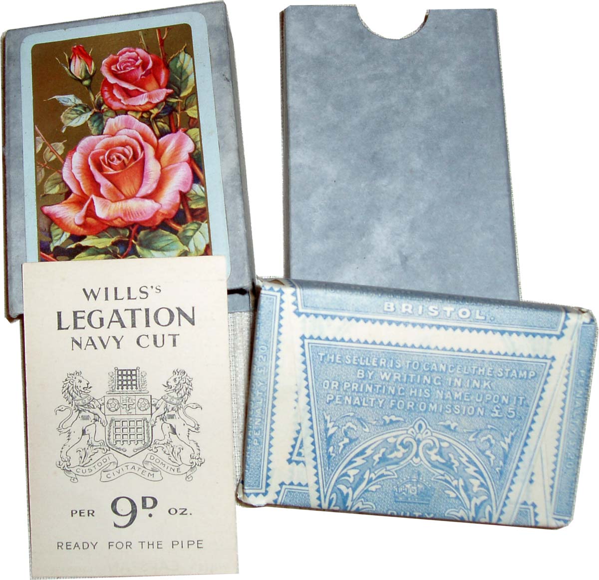 De Luxe playing cards printed by Mardon, Son & Hall for the Wills gift scheme in tax wrapper, 1930s