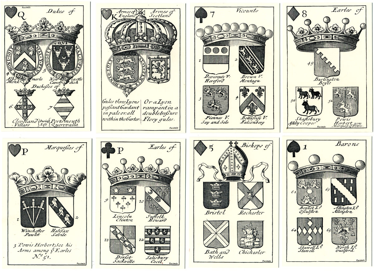 Arms of English Peers Playing Cards, 1688