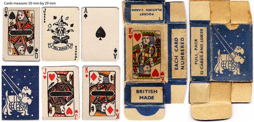 miniature novelty playing cards from the late 1940s or early 1950s