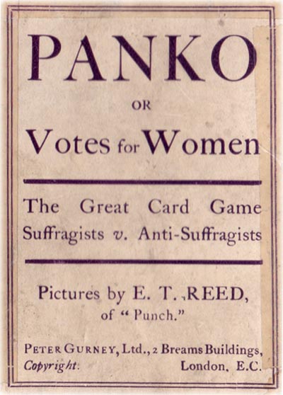 Panko (Votes for Women) card game published by Peter Gurney Ltd, 1912