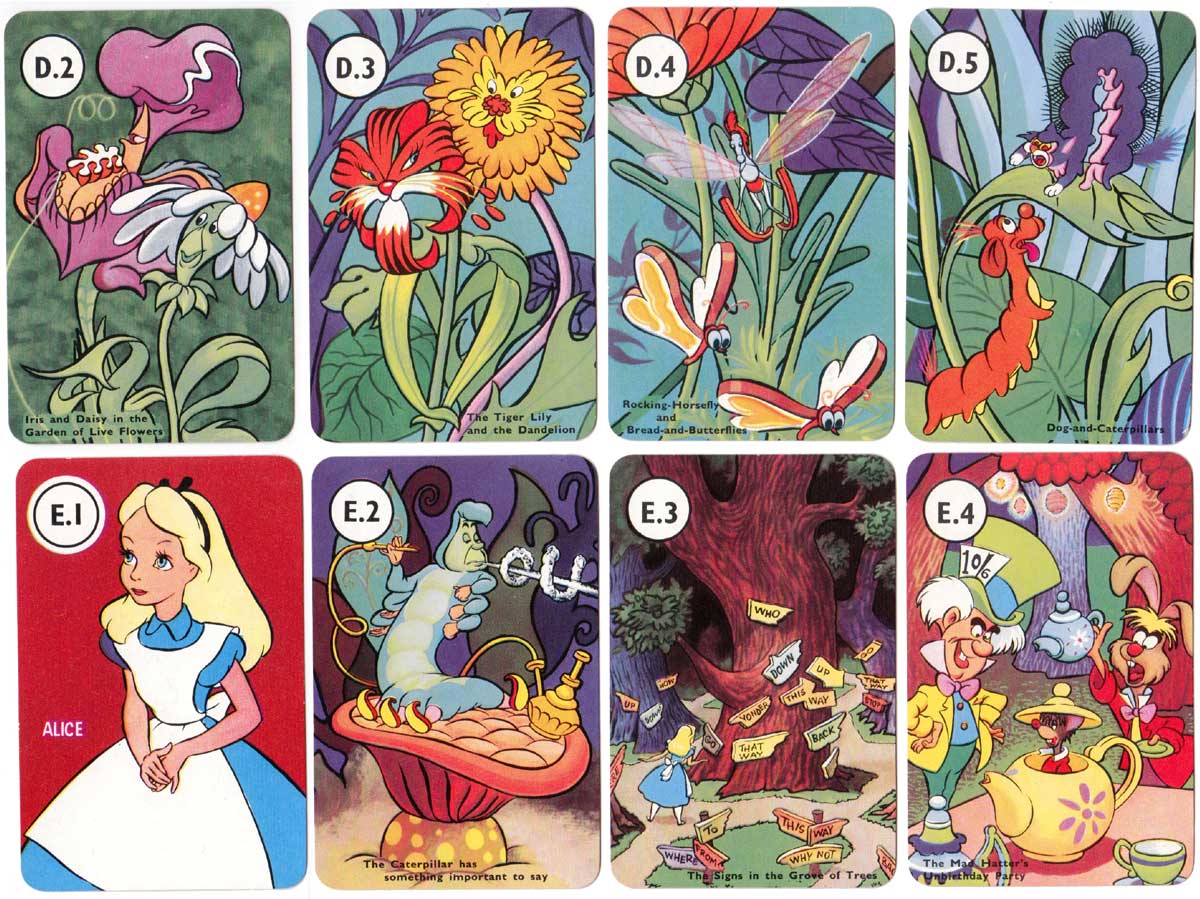 Alice card game published by Pepys in 1952, based on the Walt Disney film “Alice in Wonderland”