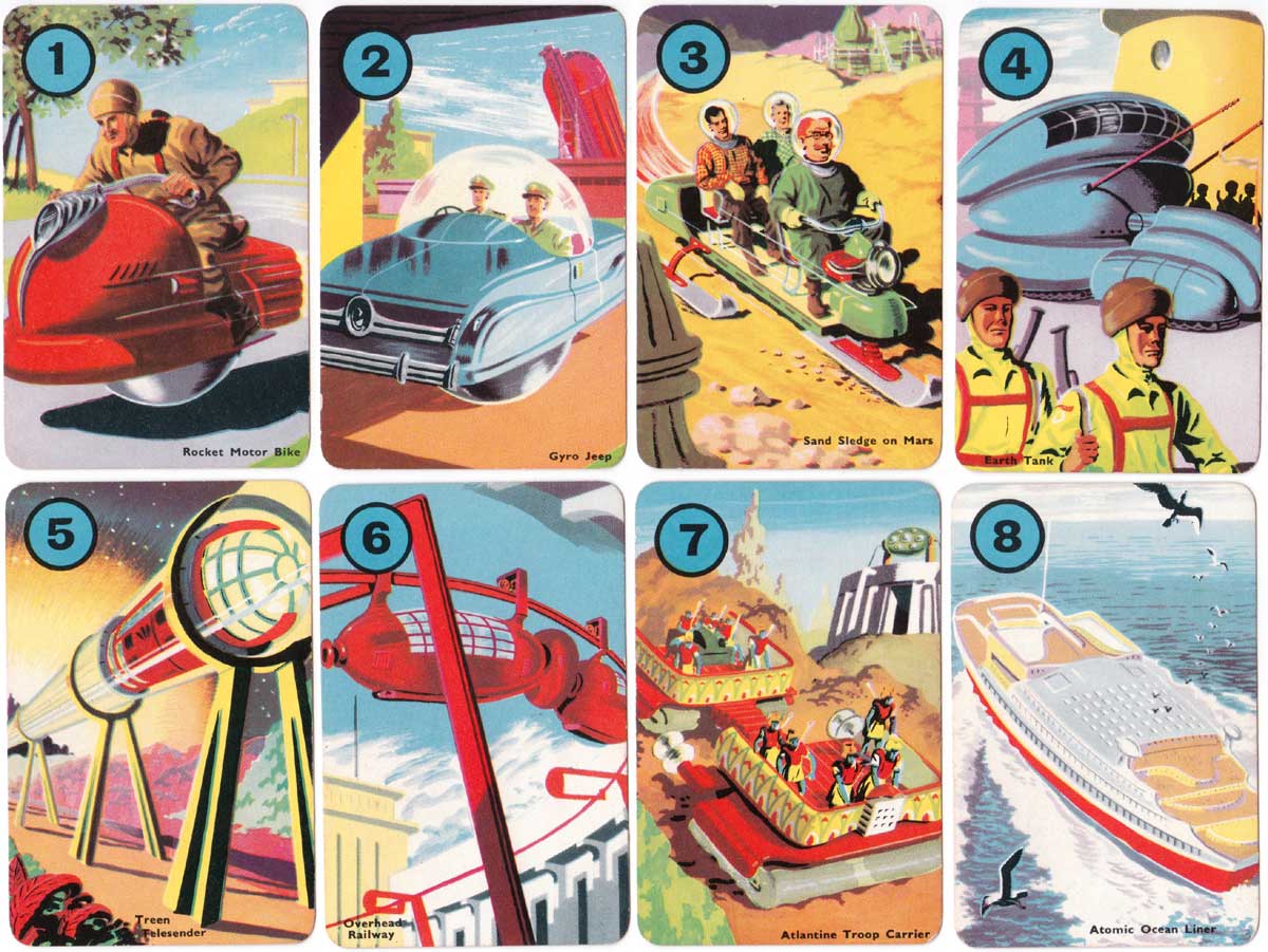 Dan Dare sci-fi card game with illustrations by Frank Hampson, Pepys Series, 1953