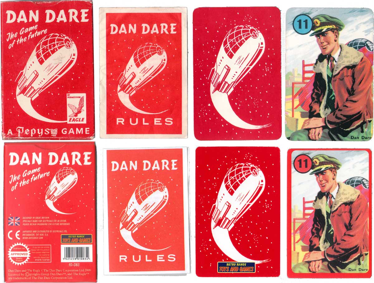 Dan Dare sci-fi card game with illustrations by Frank Hampson