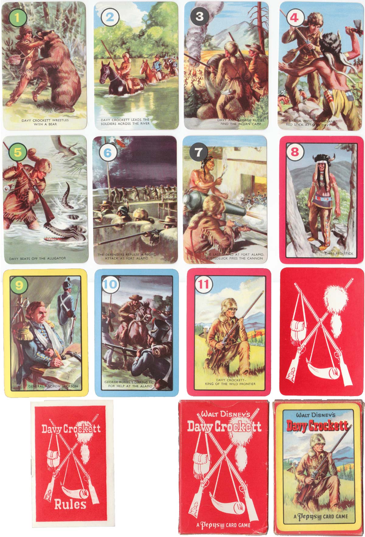 Davy Crockett card game published by Pepys Games, 1956