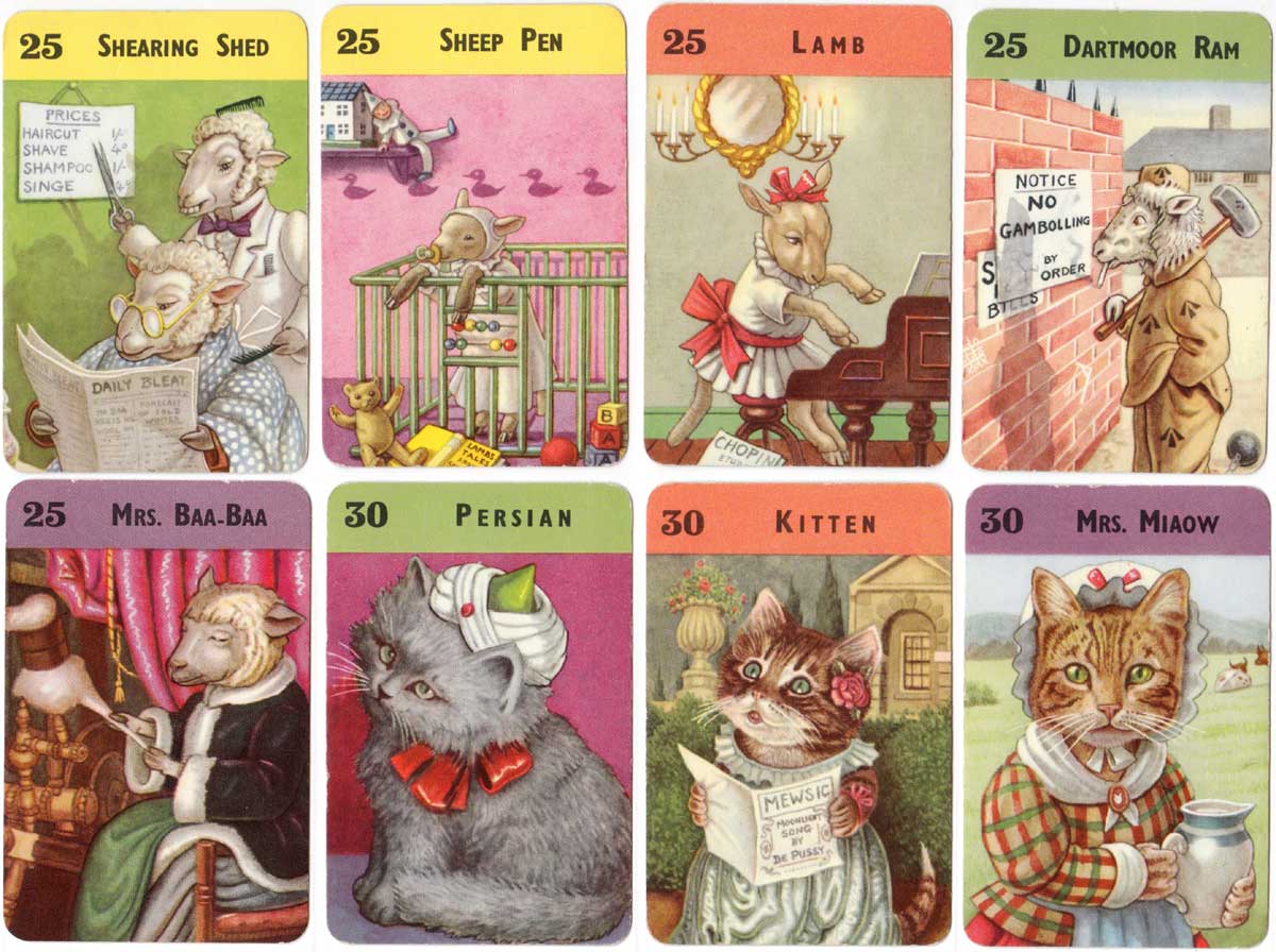 Farmyard Cries card game published by Pepys Games, 1952