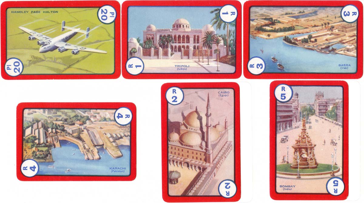 Flight card game published by Pepys, 1954