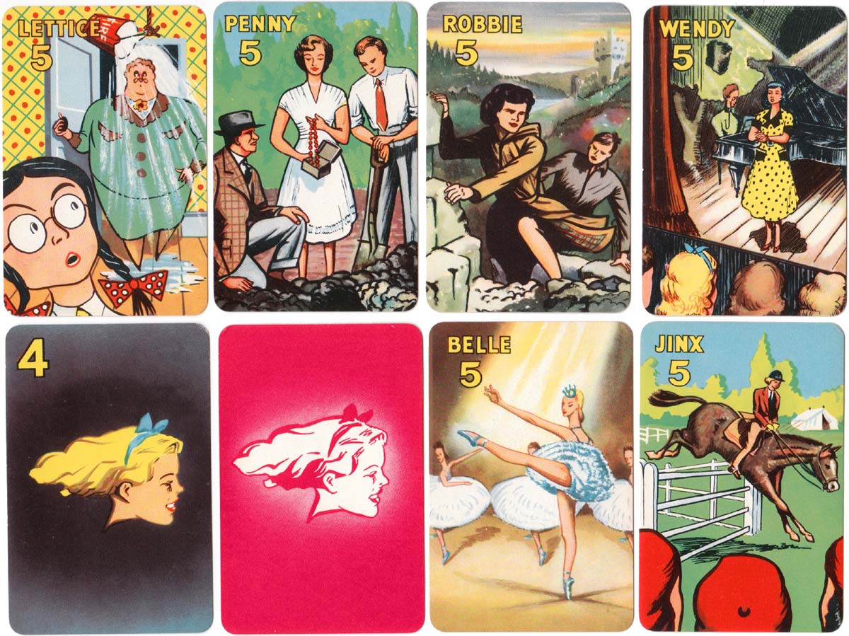 Girl card game published by Pepys Games, 1955 Girl card game published by Pepys Games, 1955