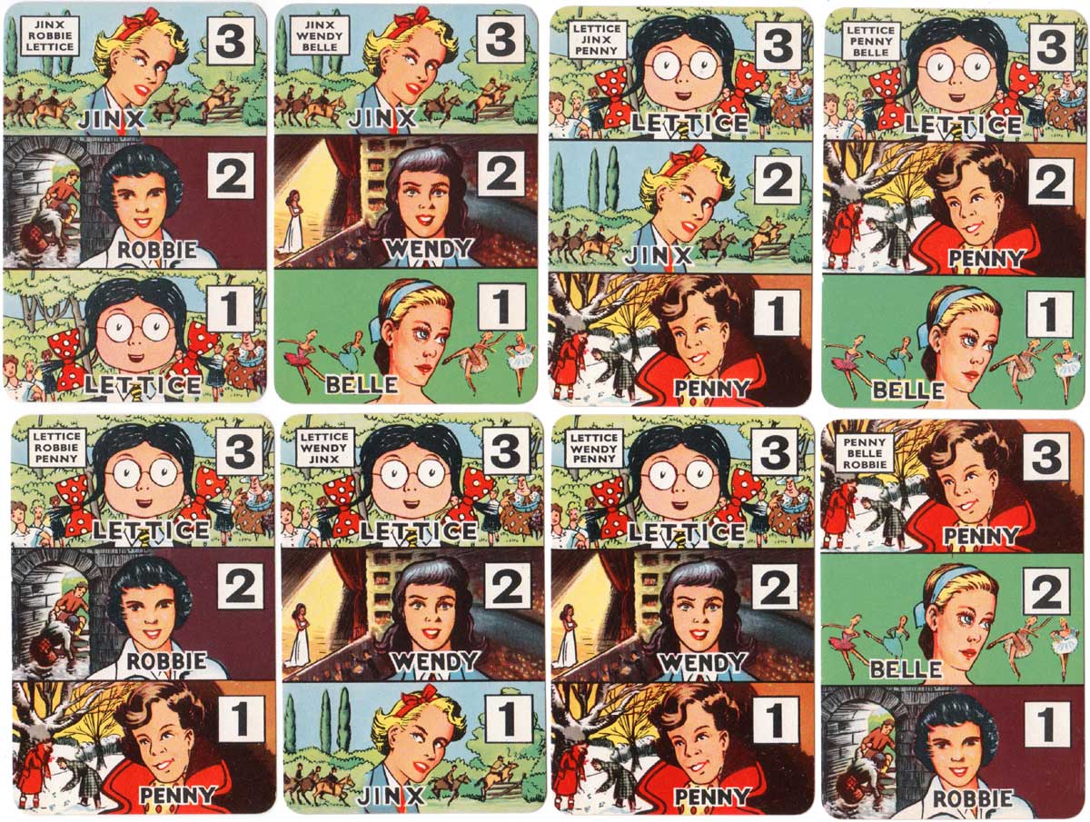Girl card game published by Pepys Games, 1955 Girl card game published by Pepys Games, 1955