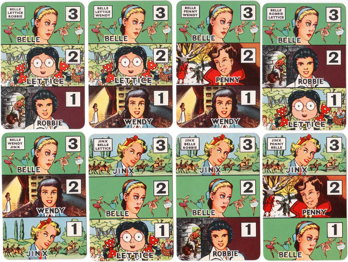 Girl card game published by Pepys Games, 1955 Girl card game published by Pepys Games, 1955