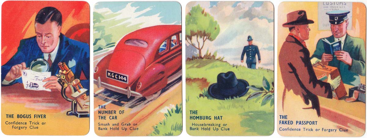 I Commit crime club card game invented by Laurence Meynell, Pepys Games, 1948