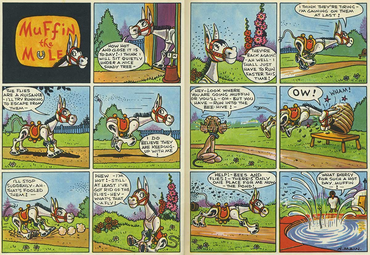 Muffin comic strip drawn by Neville Main Muffin comic strip drawn by Neville Main