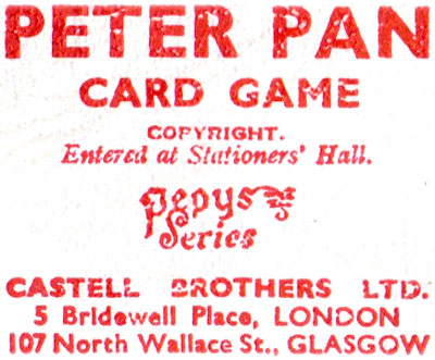 Peter Pan card game by Pepys, first edition, 1939