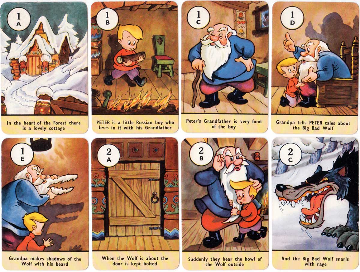 Peter and the Wolf card game published by Pepys Games, 1947