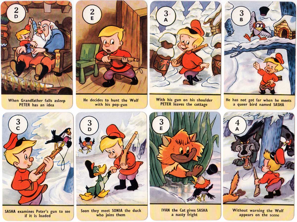 Peter and the Wolf card game published by Pepys Games, 1947