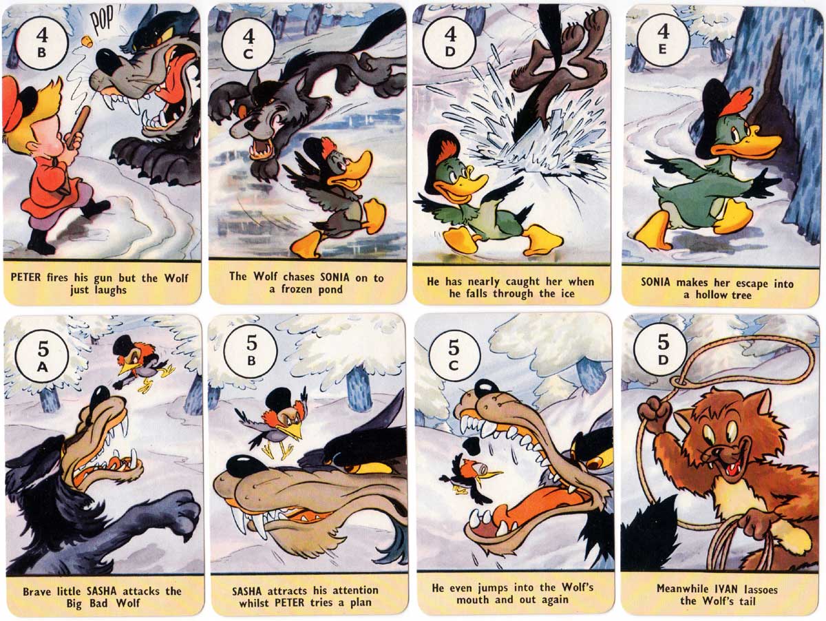 Peter and the Wolf card game published by Pepys Games, 1947