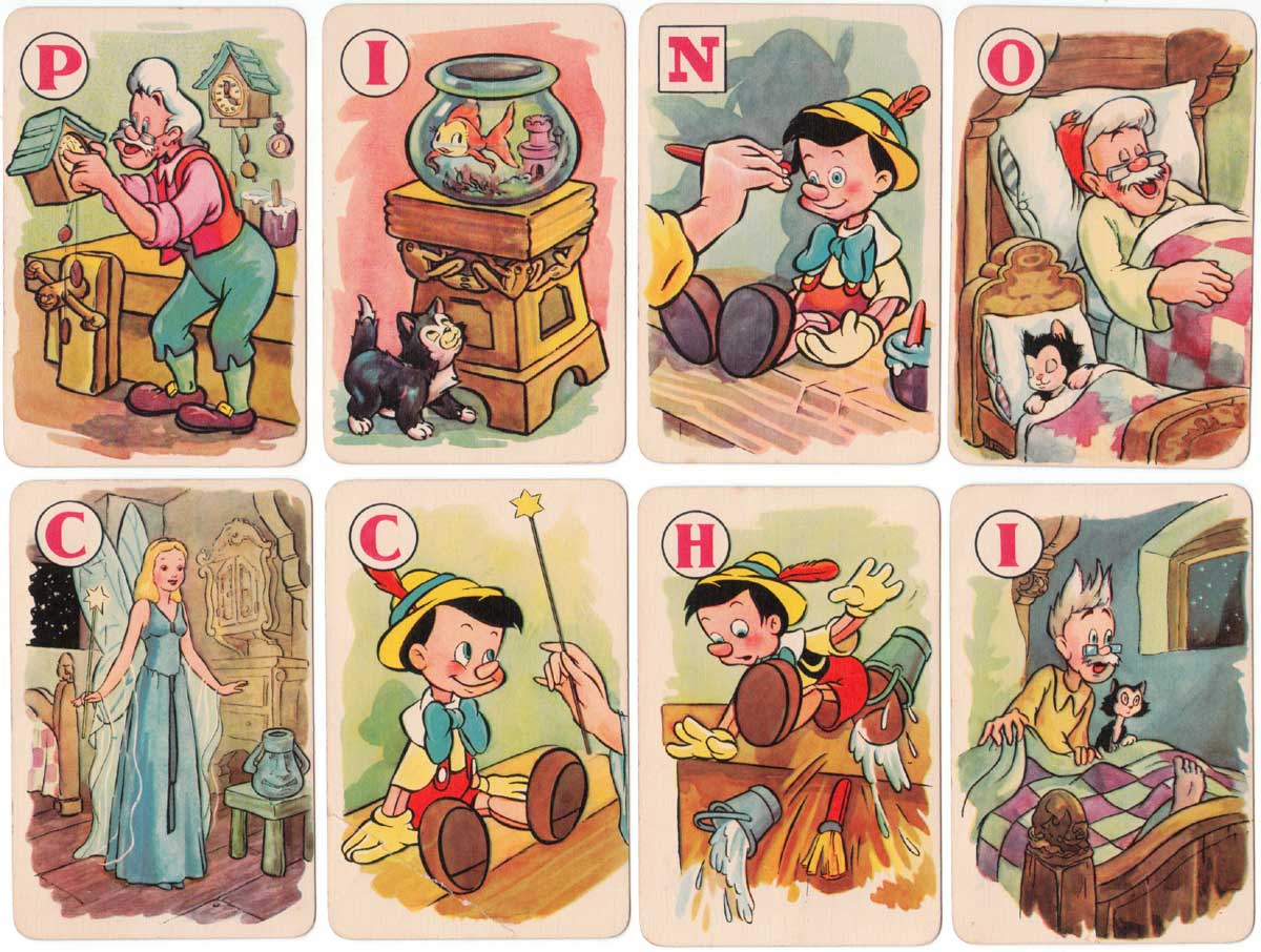 Pinocchio card game published by Pepys Games, 1940