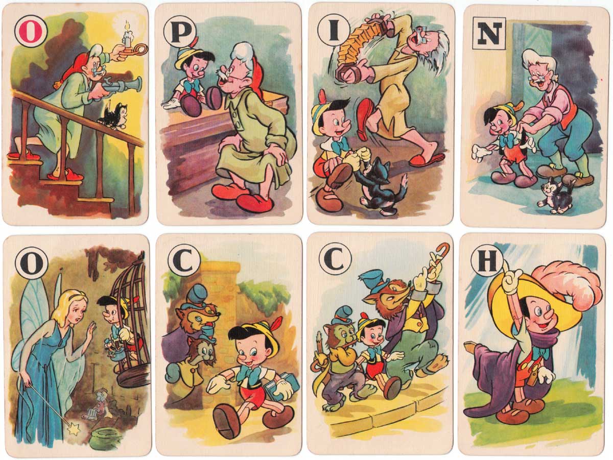 Pinocchio card game published by Pepys Games, 1940