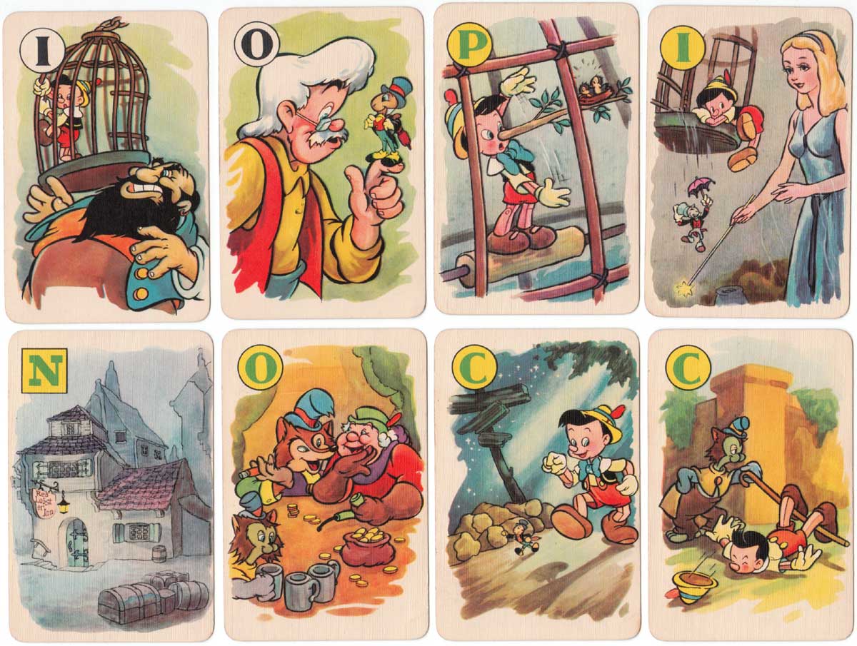 Pinocchio card game published by Pepys Games, 1940