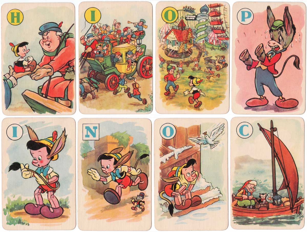 Pinocchio card game published by Pepys Games, 1940