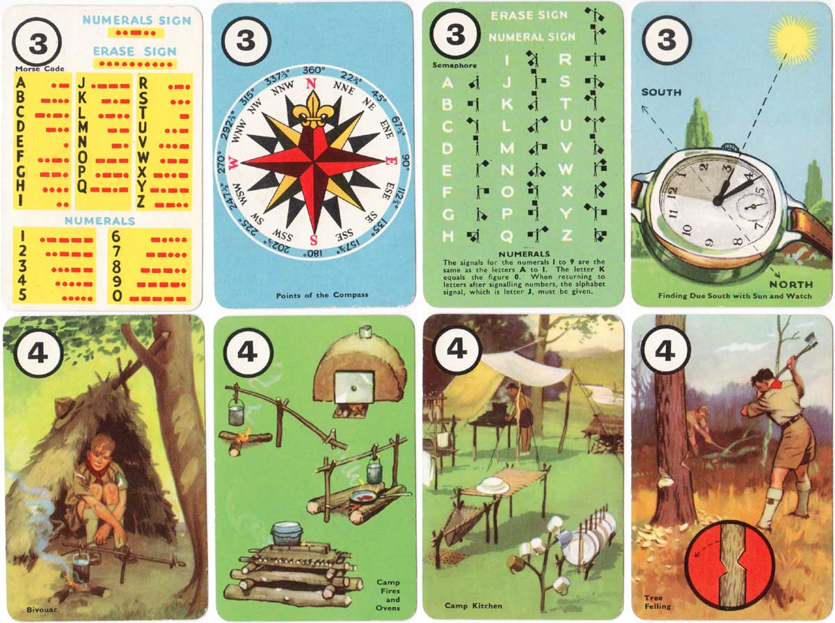 Scouting card game published by Pepys (Castell Bros) in 1955