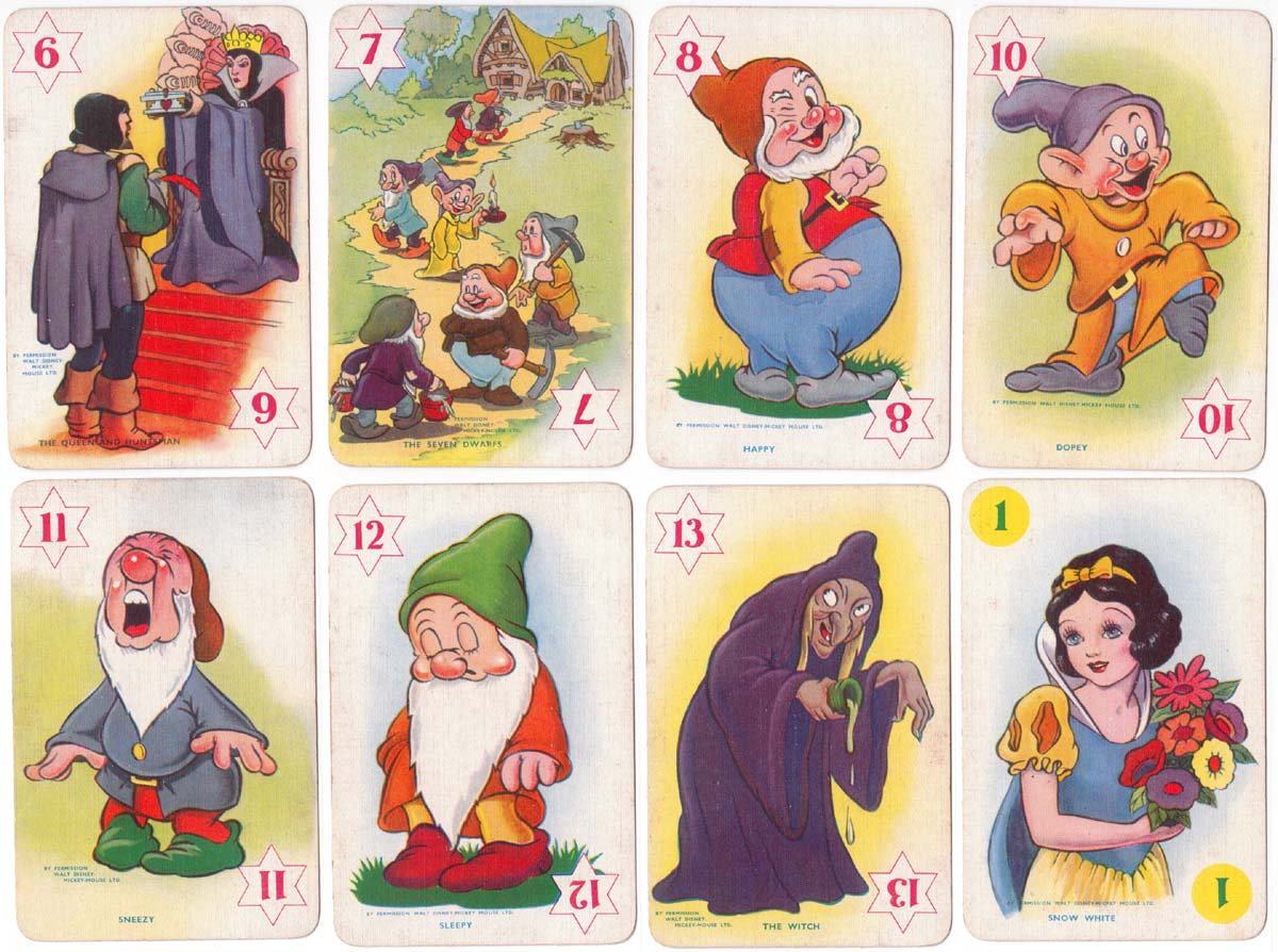 Snow White card game 1st edition published by Castell Brothers Ltd (Pepys), 1937