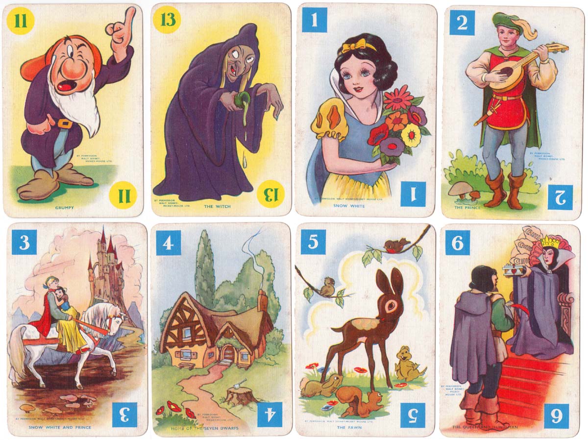 Snow White card game 1st edition published by Castell Brothers Ltd (Pepys), 1937