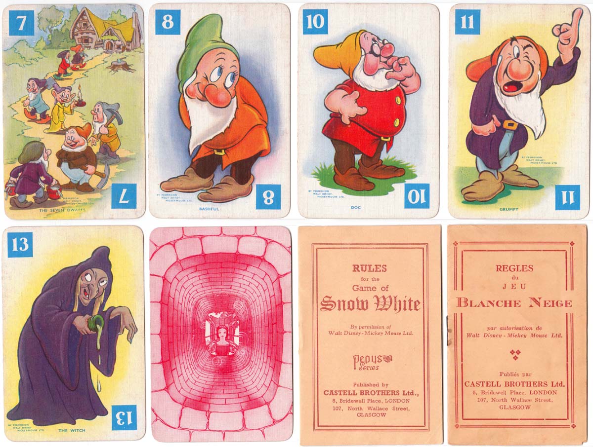 Snow White card game 1st edition published by Castell Brothers Ltd (Pepys), 1937