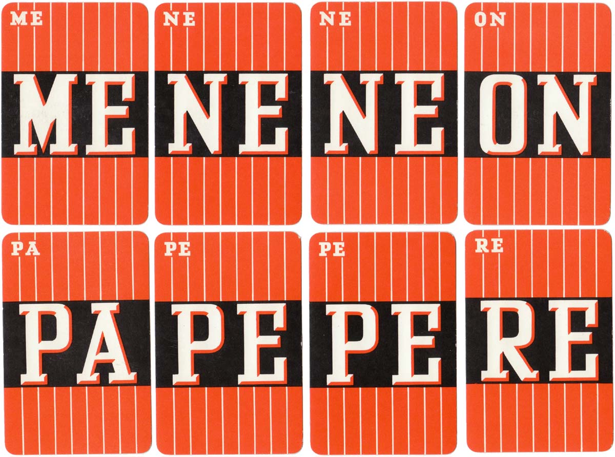 Spell word game published by Pepys Games, 1958 Spell word game published by Pepys Games, 1958