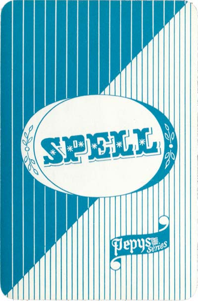 Spell word game published by Pepys Games, 1958