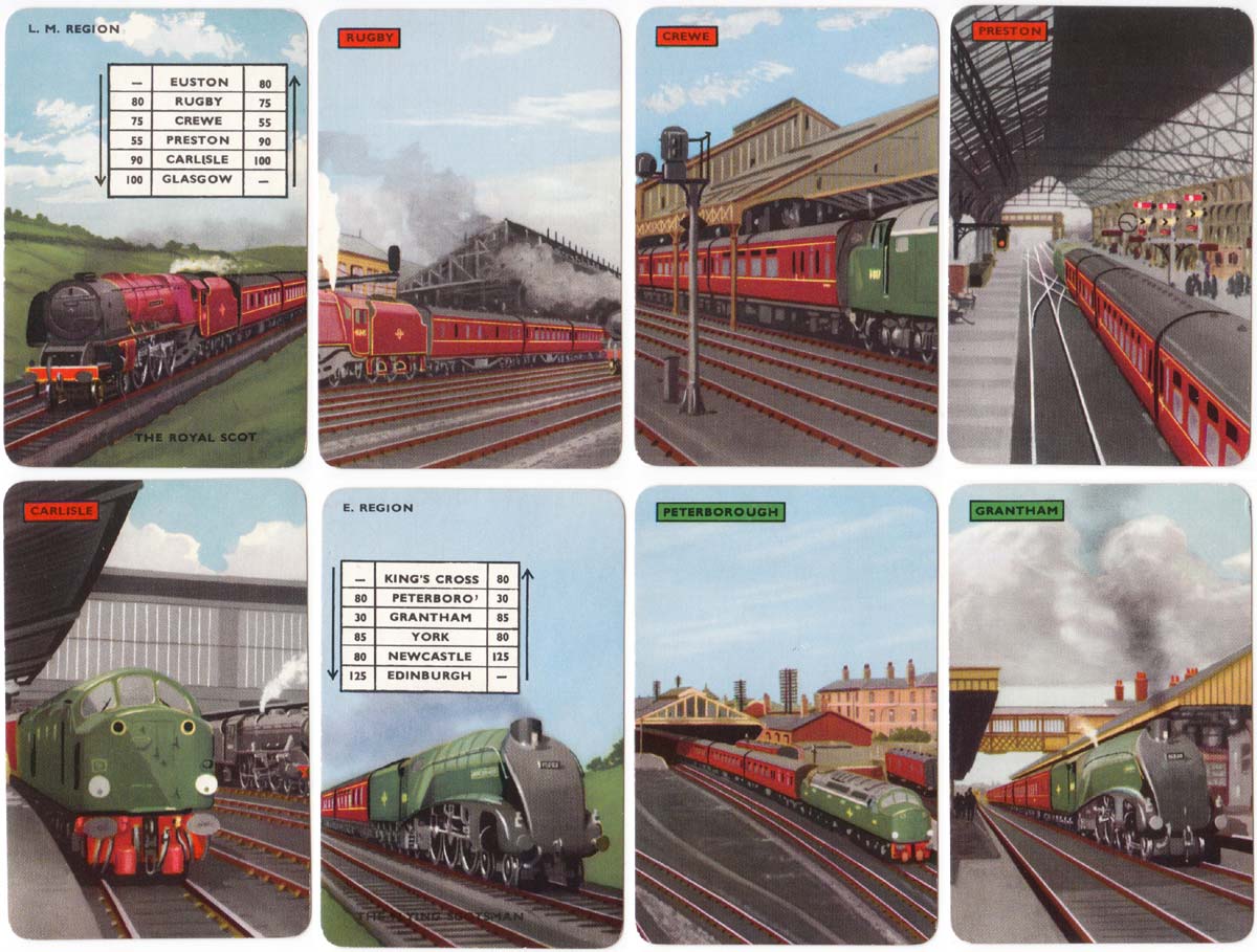Trains card game published by Pepys, 1962