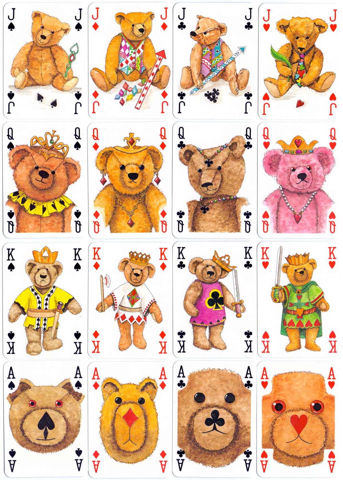 The Teddy Bear pack of playing cards created by Peter Wood, 1994 The Teddy Bear pack of playing cards created by Peter Wood, 1994