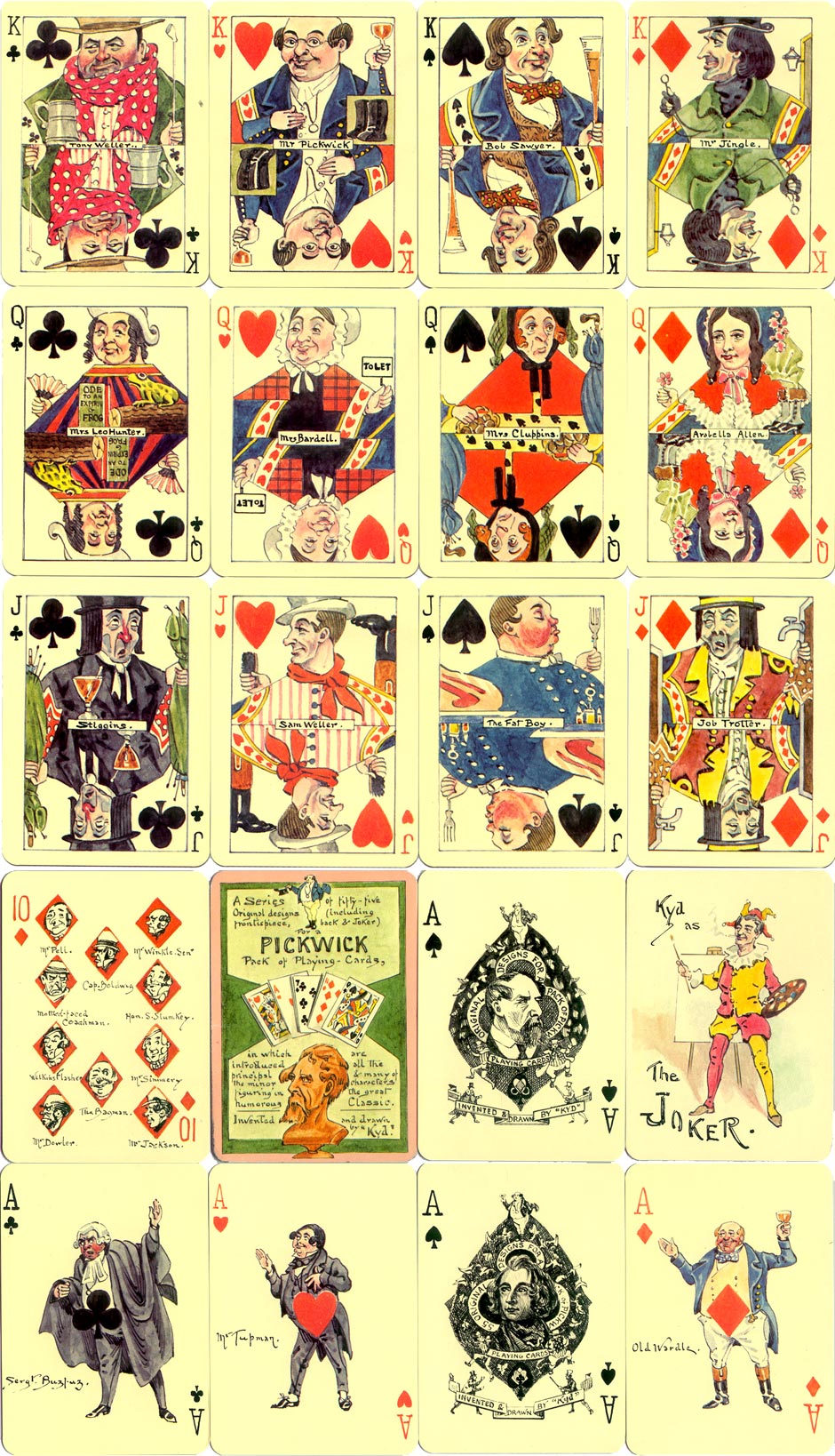 Pickwick Playing Cards invented and drawn by ‘Kyd’