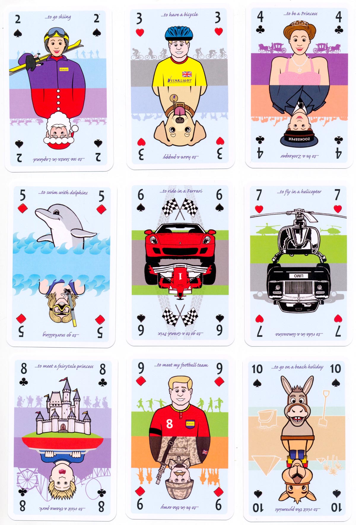 ‘Starlight’ playing cards - brightening the lives of seriously ill children - published by Simon Lucas Bridge Supplies Ltd