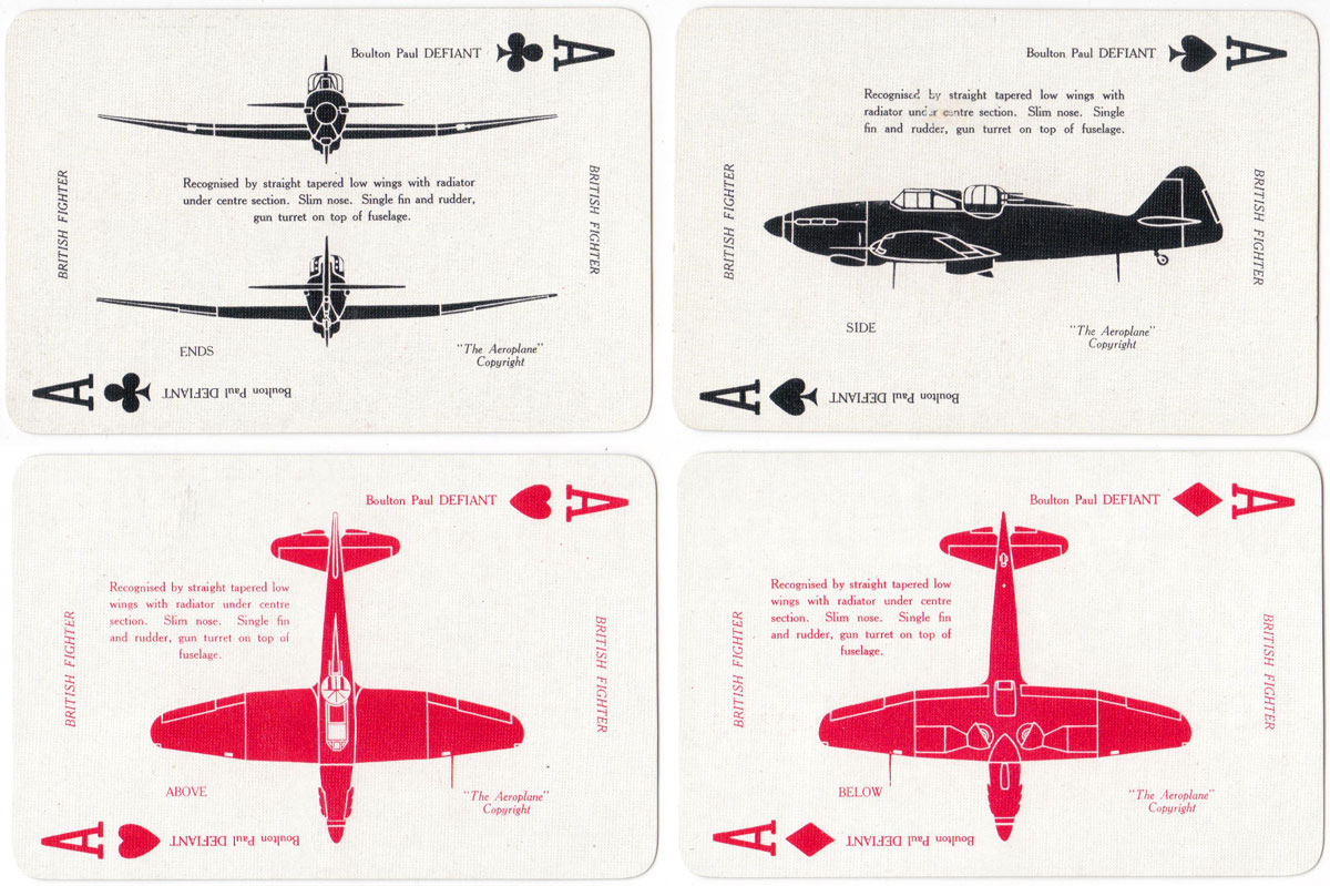 “War Planes” card game for aircraft spotters published by Temple Press Limited, c.1940