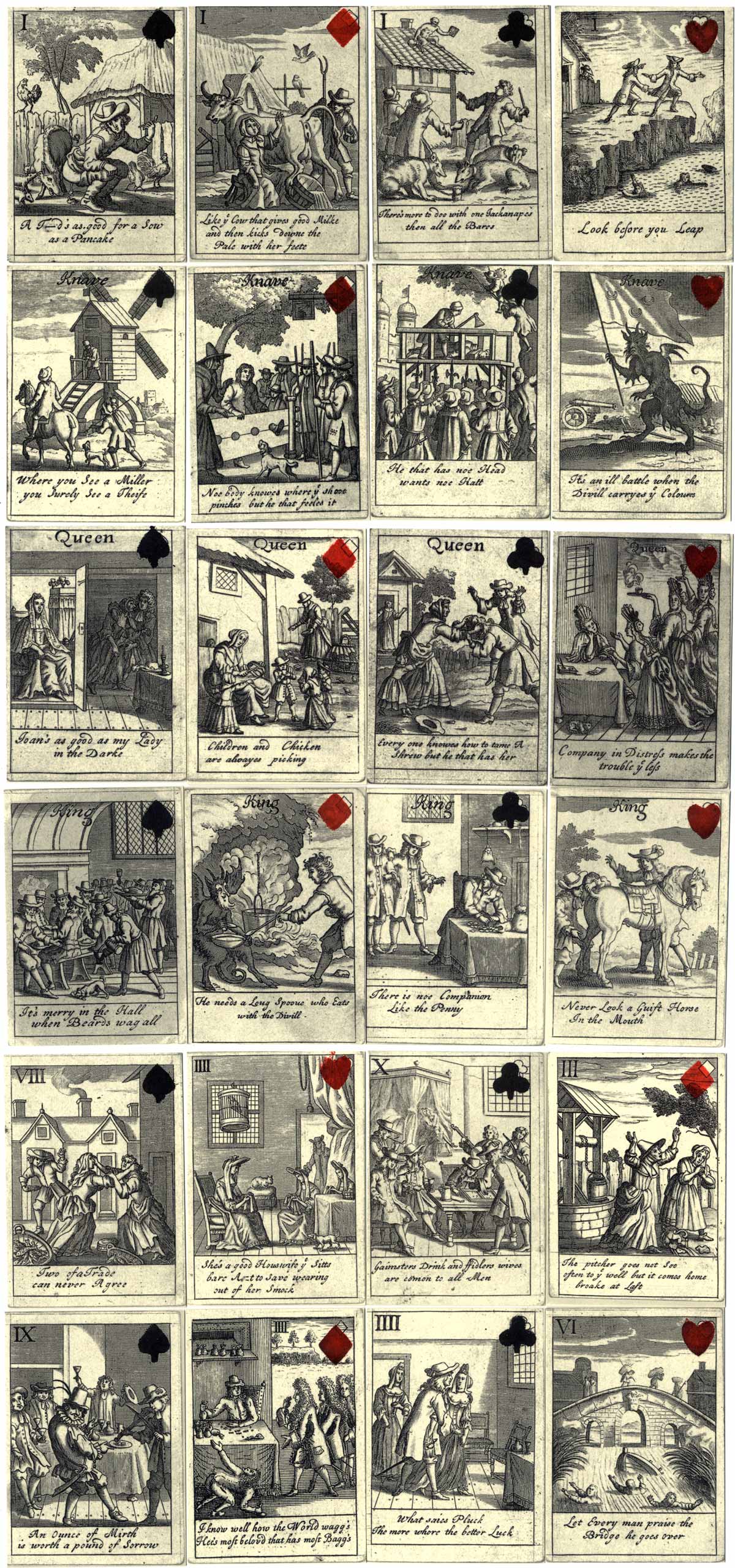 William Warter's Proverbial Cards, first published in 1698