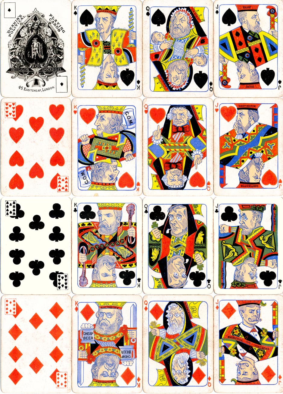Deakin's Political Playing Cards, 1st edition, 1886 Deakin's Political Playing Cards, 1st edition, 1886