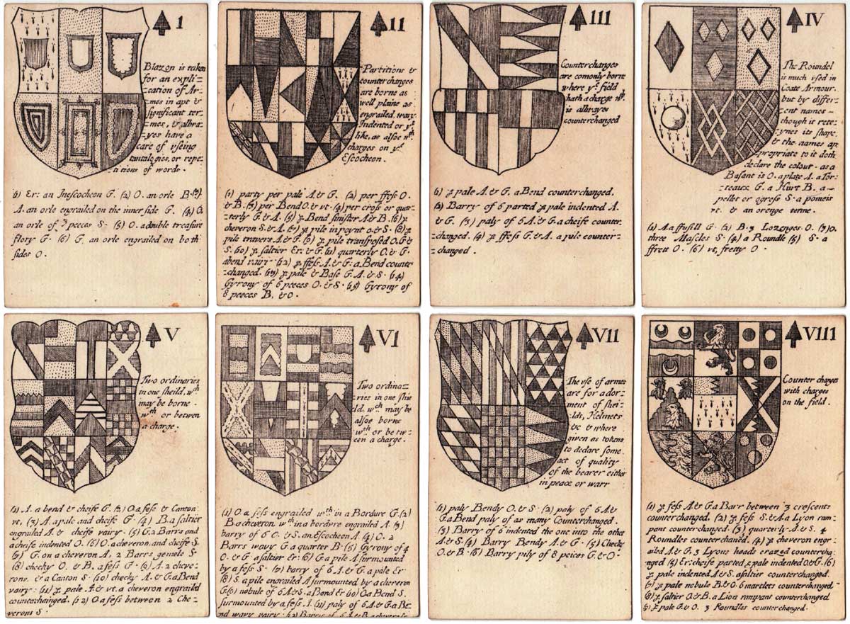 Reproduction of Richard Blome’s Heraldic playing cards, 1684