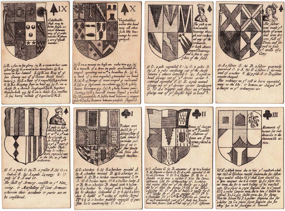 Reproduction of Richard Blome’s Heraldic playing cards, 1684