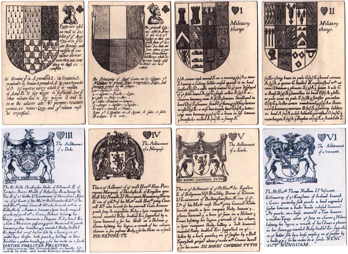 Reproduction of Richard Blome’s Heraldic playing cards, 1684